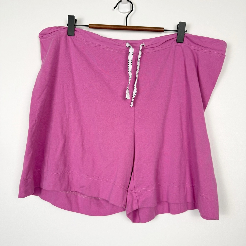 Lands End Pajama Set Women L 14-16 Pink Short Sleeve Shirt and Shorts Loungewear - Picture 3 of 5